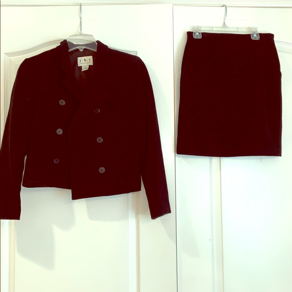 Black suit jacket and skirt